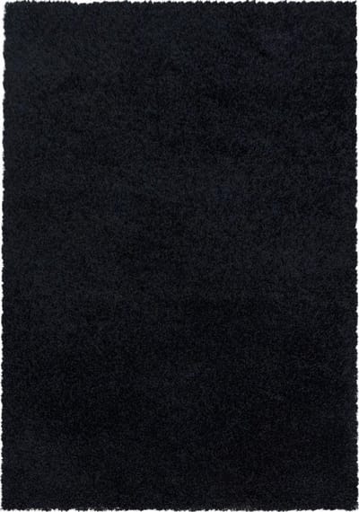 Modern hoogpolig vloerkleed Sydney - zwart - 100x200 cm