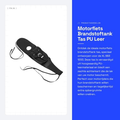 Dailygoods- Brandstoftank Tas Hoogwaardig PU Leer - Motorfiets Tas - Tank Pouch - Geschikt voor XL 883 1200 - Eenvoudig te Installeren - Zachte Achterkant Bescherming