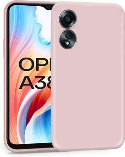 Geschikt voor OPPO A38 - Hoesje- Suède Back Cover Case Rose