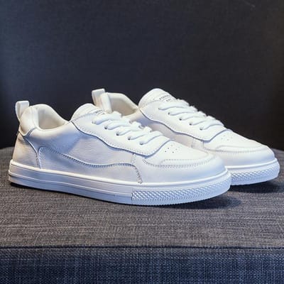 Zomer Witte Schoenen Van Koeienleer Voor Dames Platte Schoenen Dames Sport Schoenen Nieuwe All-Match Sneakers Populaire Platte Schoenen Dagelijkse Rijschoenen 35 wit