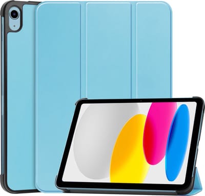 Hoes - Geschikt voor Apple iPad A16/A18 (2022/2025/2026) - 10.9 & 11 inch (10e, 11e & 12e generatie) - Dun & Stevig - Trifold Bookcase - Hard Cover - Hardcover Book Case - Tablet Hoesje - Lichtblauw