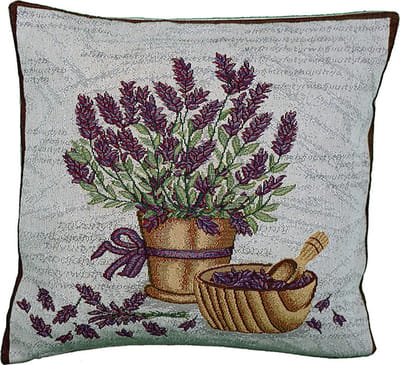 Kussenhoes - Gobelinstof - Lavendel in bloempot- 40 x 40 cm