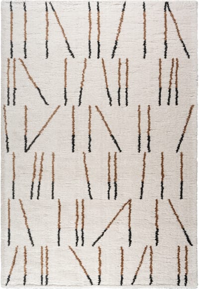 Rugsman Kyoto 014.0083.6212 Vloerkleed - 160 x 230 cm - Ivoor - Rechthoekig - Polyester - Eetkamer, Woonkamer, Slaapkamer - Strepen - Modern