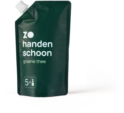 ZO Handzeep Schuim Navulzak - Groene Thee geur - Met 5 navullingen - 100% Natuurlijk en Vegan