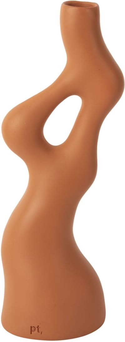 Present Time Vaas Organic Swirls - Oranje - 12,5x10,5x33cm - Scandinavisch,Modern