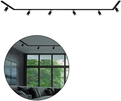 BRILONER Rail - Railverlichting set - opbouwspots - startset opbouwrail - 6x GU10 spots - draaibaar - 450 cm - zwart