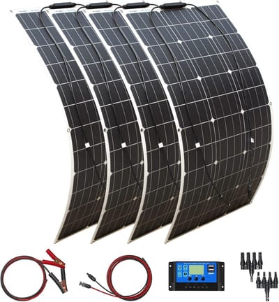 Zonnepaneel Kit - Fotovoltaïsche Module - Batterij Laden - Flexibel Ontwerp - 400W 18V - Zwart