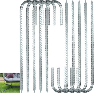 Set van 10 Gegalvaniseerde Stalen Tentpinnen 30 cm - Sterke Tentpinnen voor Camping, Tuin en Trampoline Bevestiging
