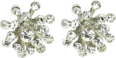 Behave - Oorknop zilverkleur met steentjes - 1,5 cm