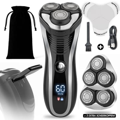 2-in-1 Scheerapparaat Mannen met Trimmer S1111 + 2 Extra Scheerkoppen - Sansbeauté® - Nat & Droog – Precisietrimmer - Elektrisch - Electric Shaver - Waterproof