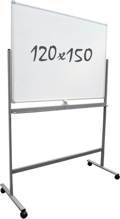 IVOL Whiteboard verrijdbaar 120 x 150 cm - Dubbelzijdig - Magnetisch