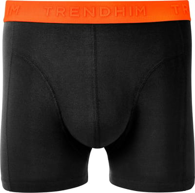 FlexFeel | Zwarte katoenen boxershort met neon oranje tailleband