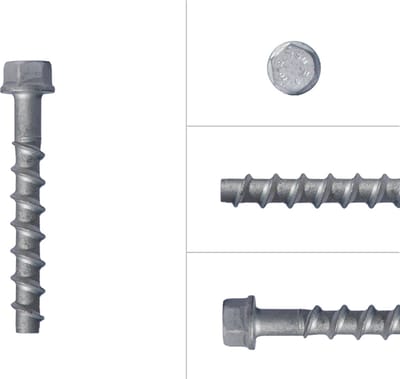 Wovar Betonschroeven Verzinkt M8 x 80 mm Zeskantkop SW13 | Doos a 50 stuks