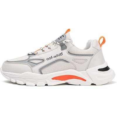 Lente Nieuwe Heren Sportschoenen Lage Top Kleurcontrast Papa Schoenen Ademend Koreaanse Hardloopschoenen 46 white