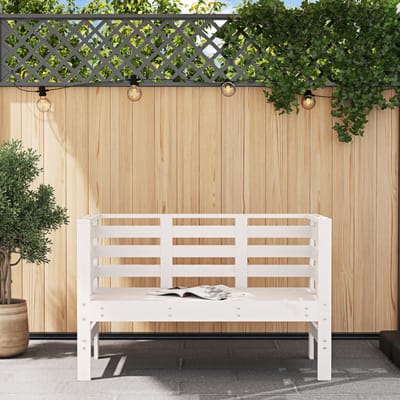 vidaXL - Tuinbankje - 111,5x53x71 - cm - massief - grenenhout - wit