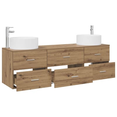 vidaXL - Badkamermeubel - Set - 3 - st - Artisanaal - eiken - 161,5 - x - 44,5 - x - 80 - cm