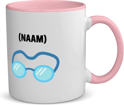 Akyol - duikbril met je eigen naam koffiemok - theemok - roze - Zwemmen - sport liefhebbers - mensen die houden van zwemmen - zwemdiploma - zwemcadeau - verjaardagscadeau - verjaardag - cadeau - kado - geschenk - gift - 350 ML inhoud