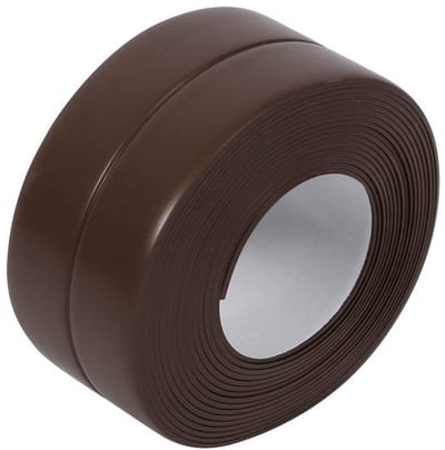 Zelfklevende Wandafdichtingstape voor Badkamer en Keuken - Schimmelbestendige PVC Kit, 3.2 m Bruin (22 mm x 3.2 m) - Ideaal voor wastafels, badkuipen en voegen