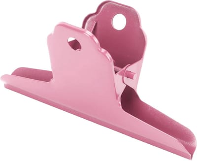 Dikke metalen bulldog clips, 2 stuks, voor kantoor en keuken, ideaal voor tekeningen en documenten (roze)