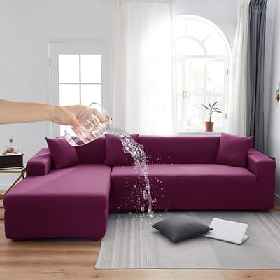 Waterdichte elastische bankhoezen voor woonkamer effen kleur bankhoes stretch bankhoes hoek L-vorm bank moet 2 stuks kopen 1 seater 90-140cm