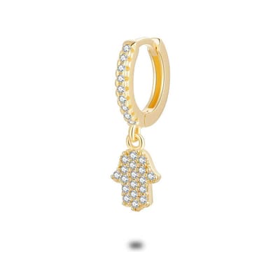 Twice As Nice Oorbel per stuk in 18kt verguld zilver, oorring, hand
