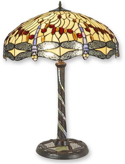 Luxe Tiffany Style Tafellamp voor een Warm Interieur met Stijlvolle Kleuren en Unieke Patroon - TafeDesign Lamp - Glas