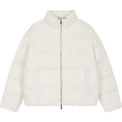 Calvin Klein Effen Kleur Losvallende Pasvorm Opstaande Kraag Rits Sluiting Lange Mouwen Jas Heren Jas Wit J400469YBI L white