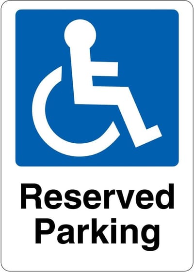 Gereserveerde Parkeerplaats voor Minder Validen - Zelfklevend Veiligheidsbord A4