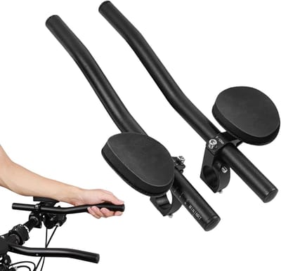 Aerodynamisch Stuur - Fietsstuur Aluminium - Verbeterde Houding - Ergonomisch Ontwerp - 34 cm - Zwart