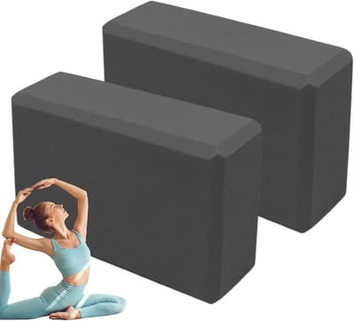 Yoga Blokken - Pilates Steen - Oefeningen Verbeteren - Hoge Dichtheid Schuim - 7.5x15x23 cm - Grijs