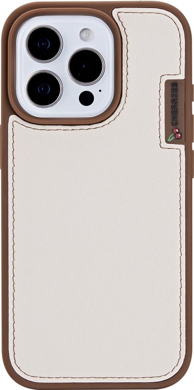 CHERRIES Eco Bean hoesje voor iPhone 14 Pro – MagSafe-Ready – Gerecycled Koffiebonenmateriaal – Beige - Schokbestendig