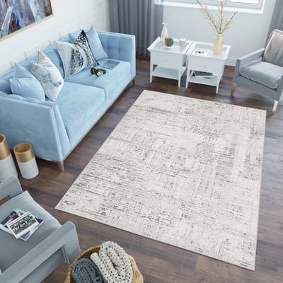 Tapiso Lotus Vloerkleed Beige Laagpolig Woonkamer Modern Tapijt Maat- 80x150