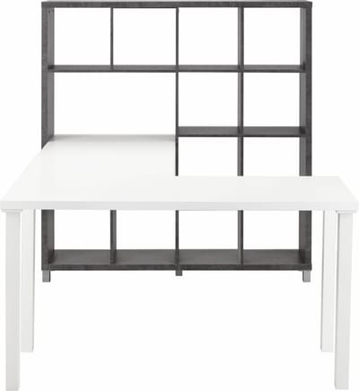 Kiwi-Boekenkast met Bureau - Beton Wit