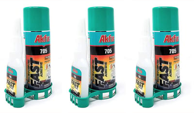 Akfix 705 150gr extra sterke professionele alleslijm met 600 ml spray activator voor universele reparaties met hoge hechtsterkte, Superlijm met sprayactivator, Superglue, Snellijm