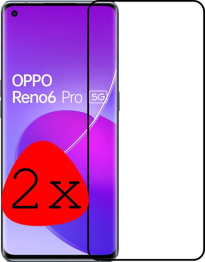 Screenprotector - 2 Stuks Geschikt voor OPPO Reno 6 Pro - Full Cover - Beschermglas - Gehard Glas - Tempered Glass - Screen Protector
