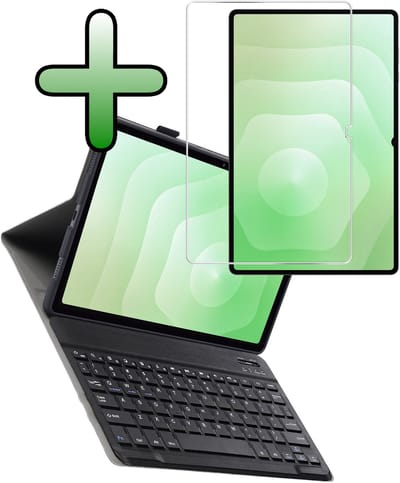 Hoes Geschikt voor Samsung Galaxy Tab S11 Ultra - Met Screenprotector - Toetsenbord Case - Keyboard Book Cover - Hoesje - Zwart