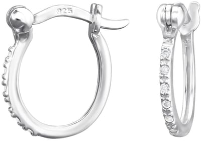 Joy|S - Zilveren oorringen 13 mm / 1.5 mm - zirkonia - Franse sluiting - oorbellen - sterling zilver 925