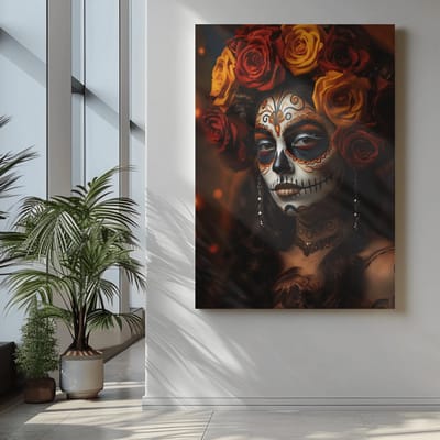 Canvas Schilderij - Dia De Los Muertos - Foto Op Canvas - 60x40x2 cm