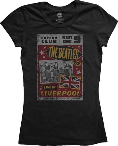 The Beatles - Live In Liverpool Dames T-shirt - M - Zwart