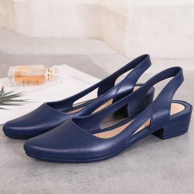 Sandalen Dames Puntige Neus Blok Middenhoge Hakken Slippers Slingback Casual Candy Antislip Strandschoenen Voor Dames 40 blauw