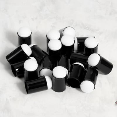 30 Stuks Duurzame Zwarte Vinger Sponsjes voor DIY, Make-up, en Kunstprojecten (1.7 cm diameter)