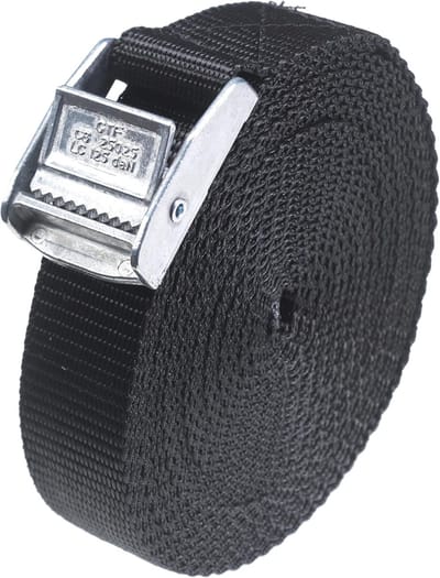 Hefriemen Spanbanden - Spanbanden Dakrek - Bagage Vervoeren - Metalen Nokkengesp - 5m x 25mm - Zwart