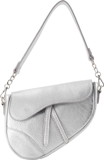 Lulu Crossbody Tas met schouderriem - Echt Leer - Zilver