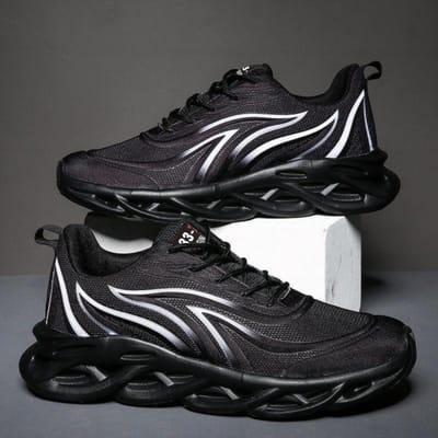 Herfst Nieuwe Herenschoenen Dikgezoolde Luchtkussen Hardloopschoenen Koreaanse Versie Papa Schoenen Heren Sportstijl Casual 44 black