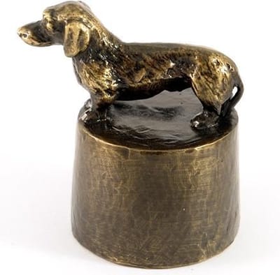 Teckel langharig - Verbronsd Honden Asbeeld Dieren Urn Voor Uw Geliefde Hond