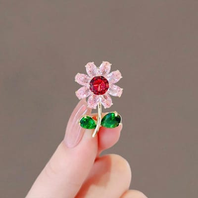 High-End Zonnebloem Broche Voor Dames, Verfijnde Pak Borstbloem, Temperament Jas Broche, Elegante En Veelzijdige Kledingaccessoires white
