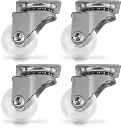 SOTECH 4 stuks Zwenkwiel Swift, transparant, diameter: 35 mm, zonder vastzetter, belastbaar tot 35 kg