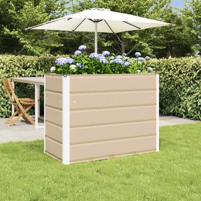vidaXL - Plantenbak - Ivoor - 100 - x - 50 - x - 75 - cm - Gegevens - staal