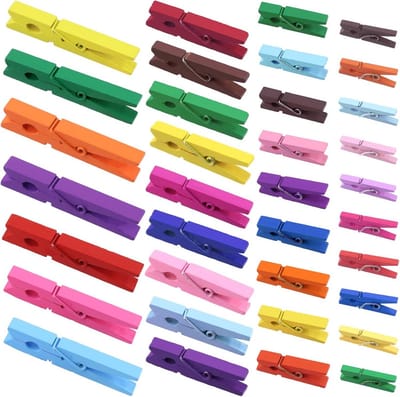 180 stuks houten wasknijpers in regenboogkleuren – decoratieve foto- en berichtenclips voor binnen en buiten