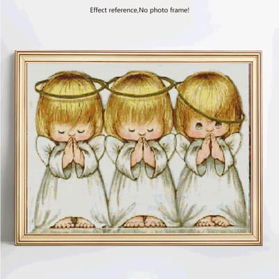 Peinture de diamant d'ange 5D, broderie complète de diamant rond, image en strass, vente 20X30 beige